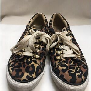 Lilly Pulitzer Leopard Lace up Sneakers sz 7